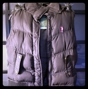U.S. POLO ASSN. Princess Seam Fur Hood Vest